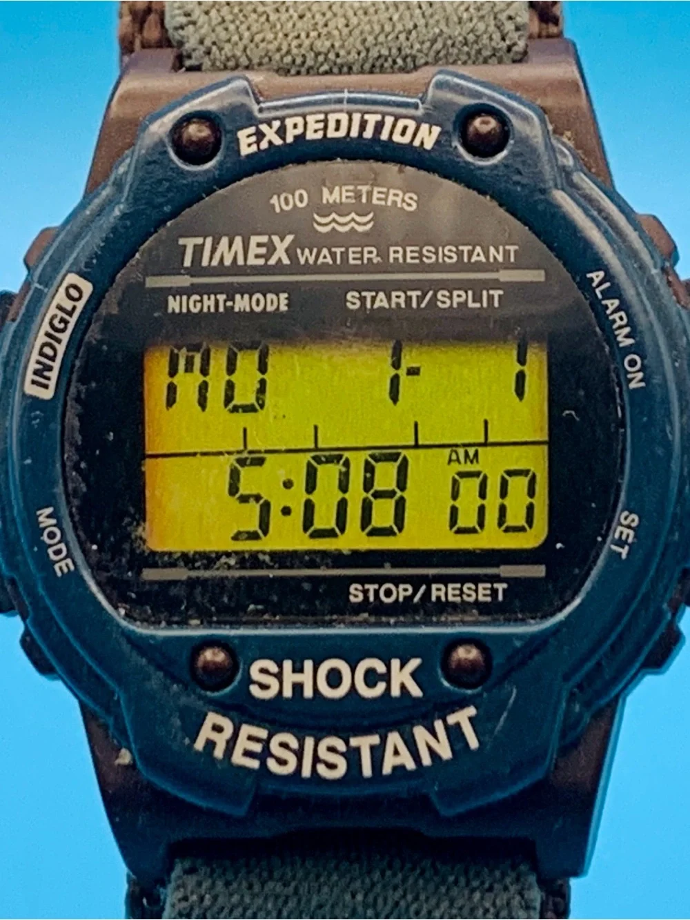 TIMEX EXPEDITION SHOCK Men’s Vintage 1997 Digital Watch Indiglo Working New Batt